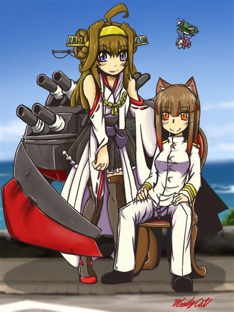 Kongou Female Admiral Fairy Kongou Kai Ni And Type 0 Reconnaissance