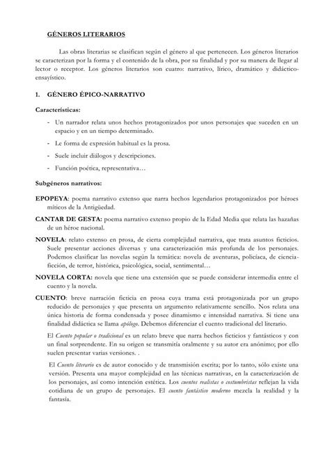 Pdf G Neros Literarios G Nero Pico Narrativo El Cuento Popular