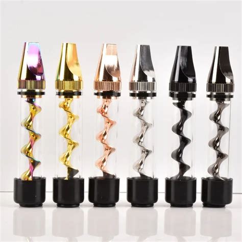 Mini Glass Blunt Smoking Enjoyee Twisty Gun Pipe Ceramic Glass Twisty Blunts Dry Herb Set For