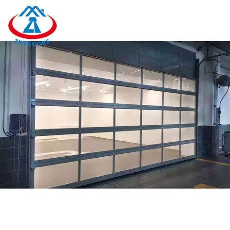 New Modern Design Glass Panel Perspective Folding Garage Door Zhongtai