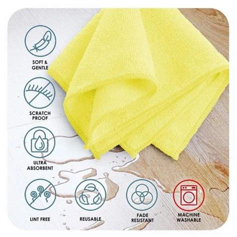 Size 40 Cm Yellow Microfiber Cleaning Cloth At Rs 18 In Surat Id