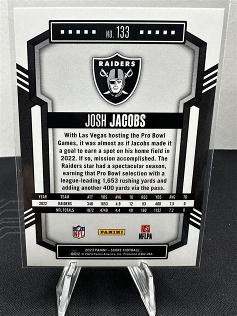 Panini Score Football Josh Jacobs Gold Parallel Las Vegas