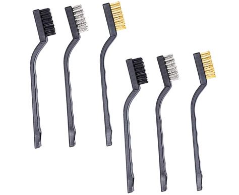 6pcs Wire Brush Set Cleaning Nylon And Stainless Steel Brushes Brass