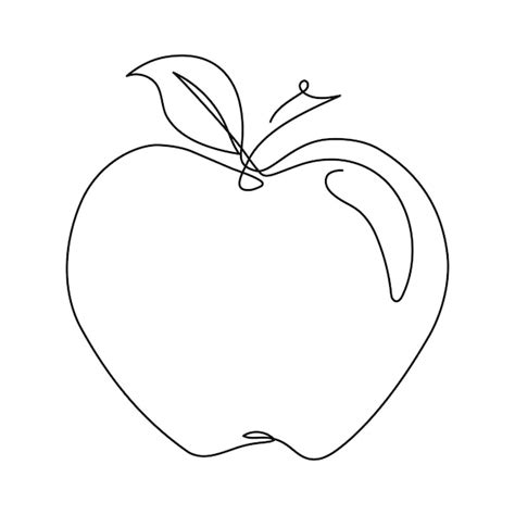 Dessin d une ligne de fruits à la pomme dessin au trait continu