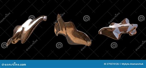 Set D Figure D Render Of Abstract Shapes Abstract Bronze Figures