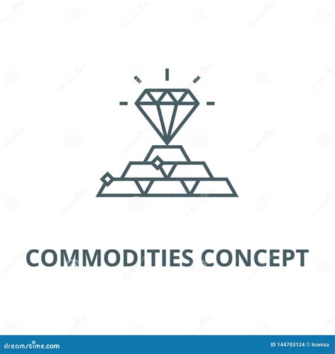Commodities Concept Line Icon, Vector. Commodities Concept Outline Sign