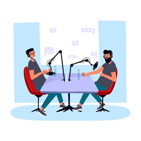 Free Vector | People recording podcast