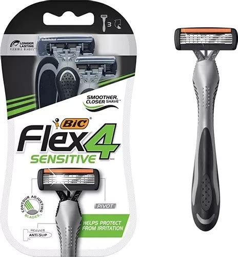 Bic Flex 4 Sensitive Maquinillas De Afeitar Para Hombre Meses Sin