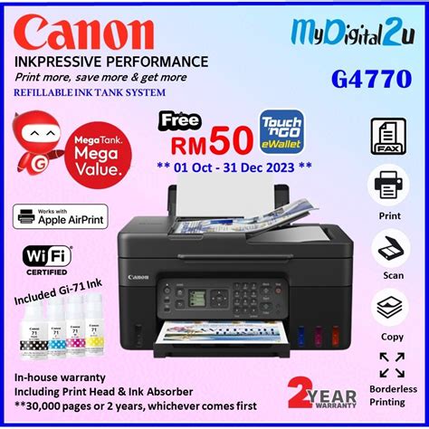 Canon Pixma G In Wireless Refillable Ink Tank Printer Print