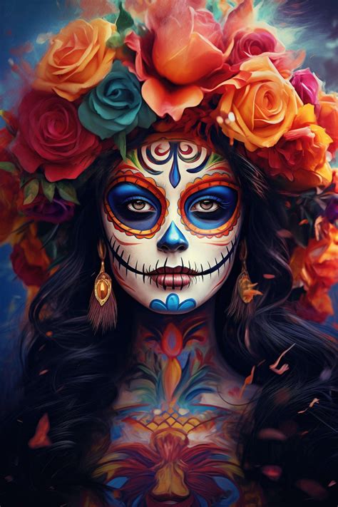 Colorful La Calavera Catrina Skull Makeup Free Stock Photo Picjumbo