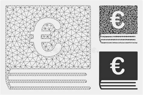 Euro Bookkeeping Book Vector Mesh Network Model And Triangle Mosaic