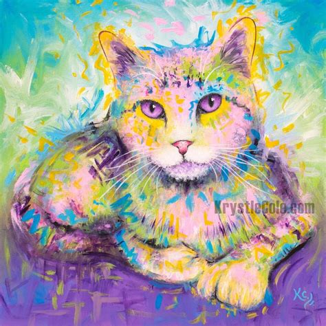 Polydactyl Cat Print Rainbow Cat Art CANVAS or PAPER Print. - Etsy