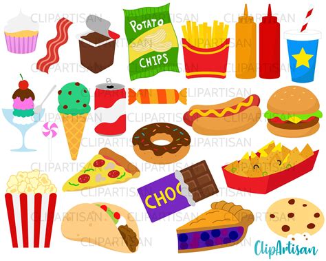 Kawaii Fast Food Clipart, Fast Food Clipart, Fast Food Clip Art, Cute ...