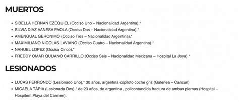 Playa Del Carmen Identificaron A Los Argentinos Muertos En Un