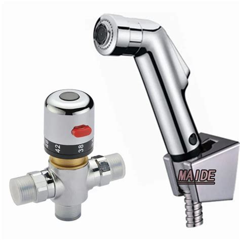 Thermostatic Mixer Valve Hand Held Spray Shower Set Shattaf Bidet