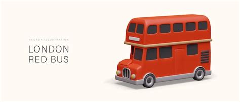 Premium Vector | Red London bus Bright model of English public transport