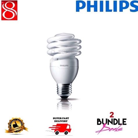 Bundle Of 2 Philips Tornado Energy Saver12w15w20w 24w Daylight Warm White E27 Base