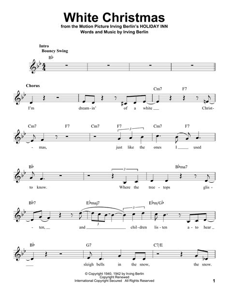 Michael Buble White Christmas Sheet Music Notes, Chords Download ...