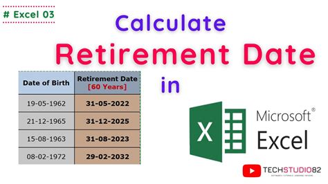 How To Calculate Retirement Date In Excel Retirement Date Calculation