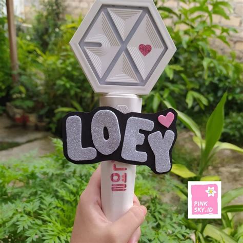 Jual HIASAN GLITTER NAMA DAN PITA LS LIGHTSTICK KPOP EXO ERIBONG