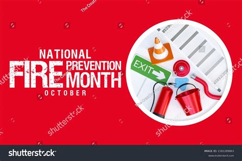 National Fire Prevention Month Observed Every Stock Illustration