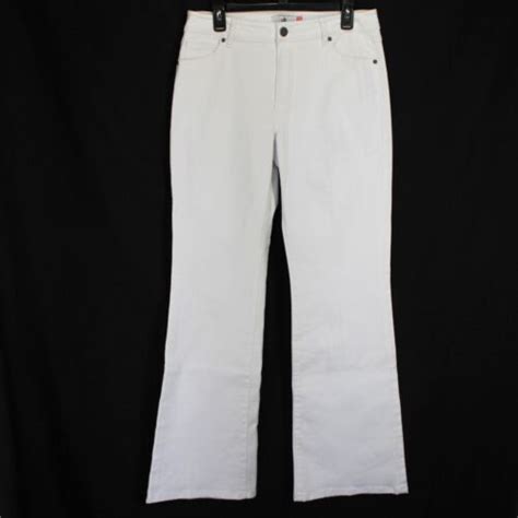 Cabi Trouser Jeans Womens Size 10 L White Stretch Denim Flare Leg Style 5880 Ebay