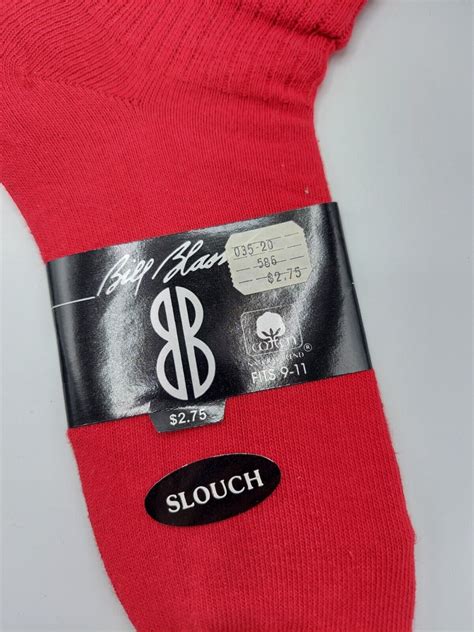 Vintage New Red Bill Blass Slouchy Socks Fits 9 11minor Stain On Top