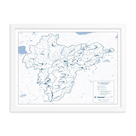 St. Croix River Watershed Lakes and Rivers Framed Wall Map – St. Croix ...