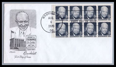 US FDC 1393a 6c Eisenhower Pane Of 8 Artmaster 1970 9e497 EBay