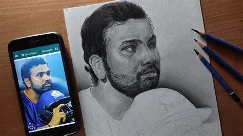 How To Draw Rohit Sharma Step By Step Drawing Tutorial Ep Youtube