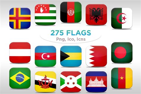 275 Rounded Flags Icons Creative Market