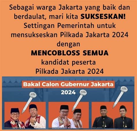 Pengamat Gerakan Coblos Tiga Paslon Dan Ajakan Golput Tak Ada Beda