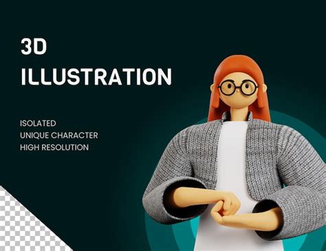 Ilustración 3d pose de servicio al cliente Archivo PSD Premium