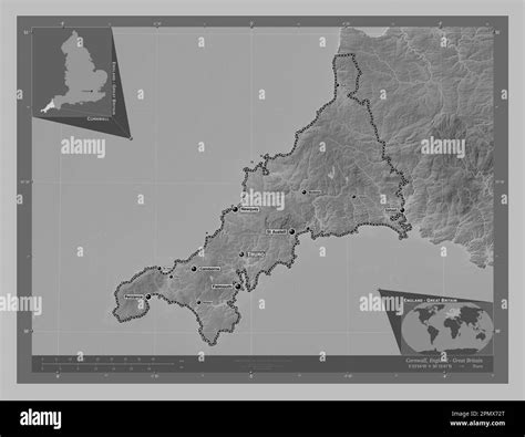 Cornwall Administrative County Of England Great Britain Grayscale