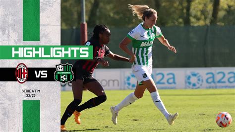 Serie A Femminile Milan Sassuolo Youtube