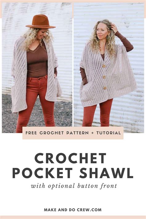 Crochet Shawl With Pockets Free Pattern Make Do Crew