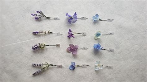 Purple Flower Hair Pins Floral Hair Wire Wedding Hair Flowers Prom Hair