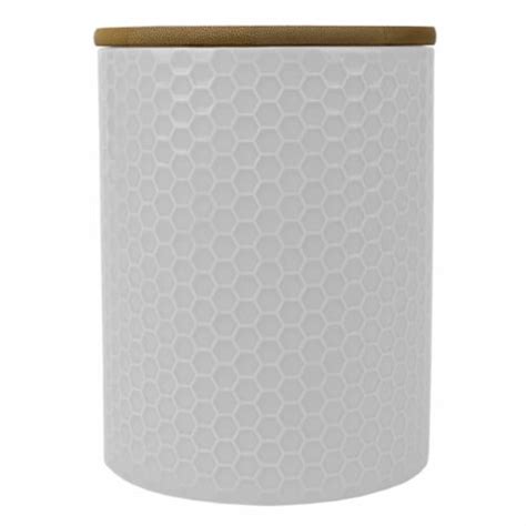 Home Basics Honeycomb Medium Ceramic Canister White Each Kroger