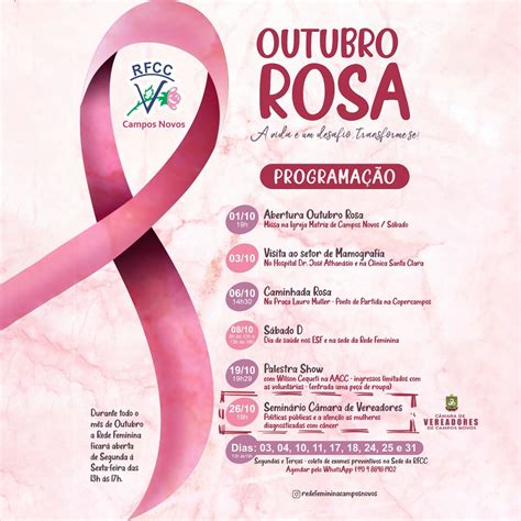 Outubro Rosa Câmara E Procuradoria Especial Da Mulher Fazem Parte Da