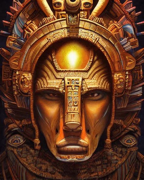 Digital Painting Of Kinich Ahau Mayan Sun God By Stable Diffusion