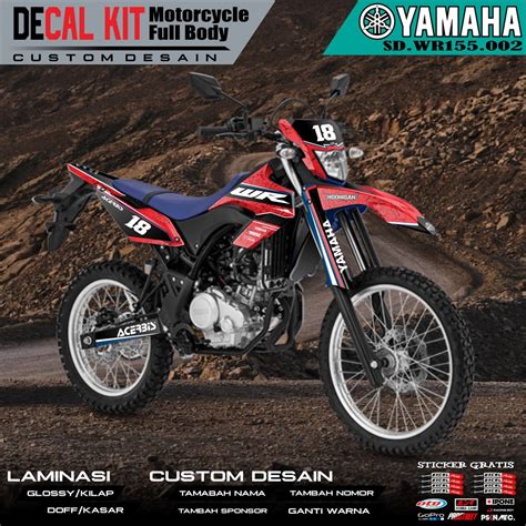 Jual Decal YAMAHA WR 155 Dekal Stiker Striping Fullbody Fullblok List