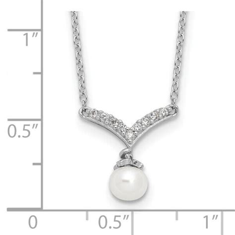 925 Sterling Silver Freshwater Cultured Pearl Cubic Zirconia Cz