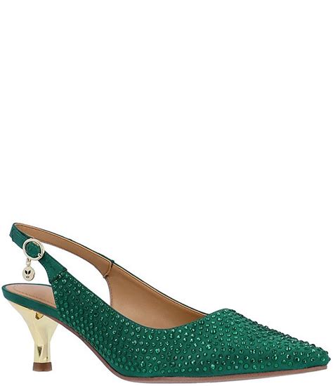 J Renee Ferryanne Rhinestone Satin Slingback Pumps Dillard S