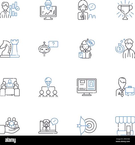 Leadership Guidance Line Icons Collection Mentorship Direction