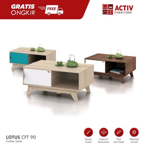 Jual Meja Tamu Coffe Table Meja Sofa Lotus Cft Activ S Oak