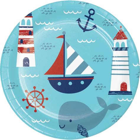 Nautical Baby Inch Plates Party At Lewis Elegant Party Supplies