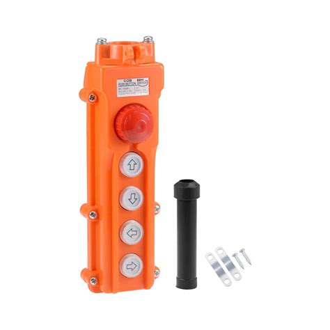 Uxcell Hoist Crane Pendant Control Station Push Button Switch 4 Ways With Emergency Stop 2pcs