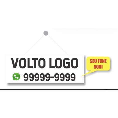 Placa Volto Logo Whats Personalizado Ventosa Shopee Brasil