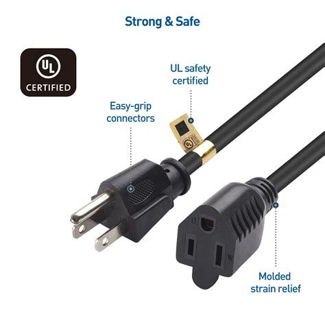 Snapklik Cable Matters 16 AWG Heavy Duty Power Extension Cord 35