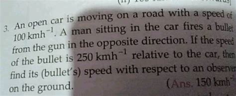 1 TO U S An Car Is Moving On A Road With A Speed 100 Kmh A Sitting